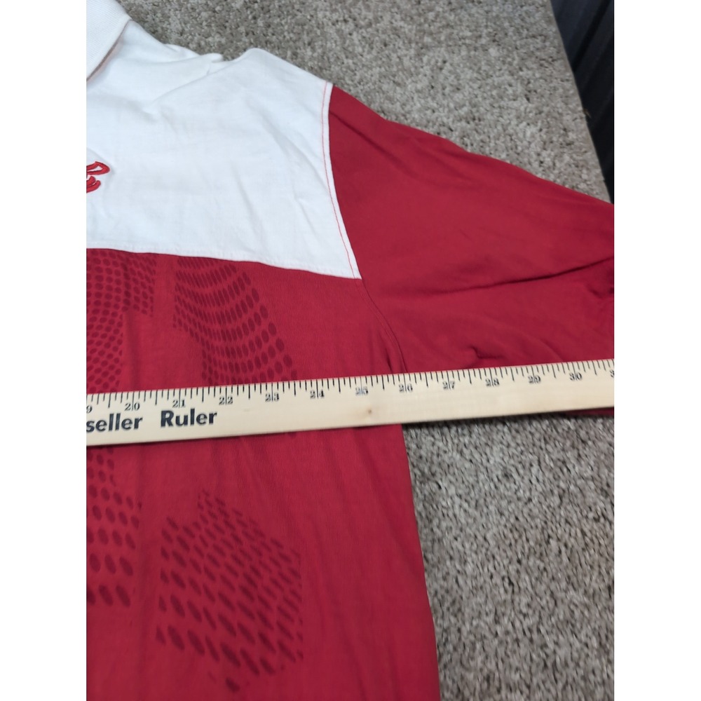 Rocawear Classic Mens 3XB Red White Colorblock Graphic Short Sleeve Polo Shirt - Picture 5 of 7